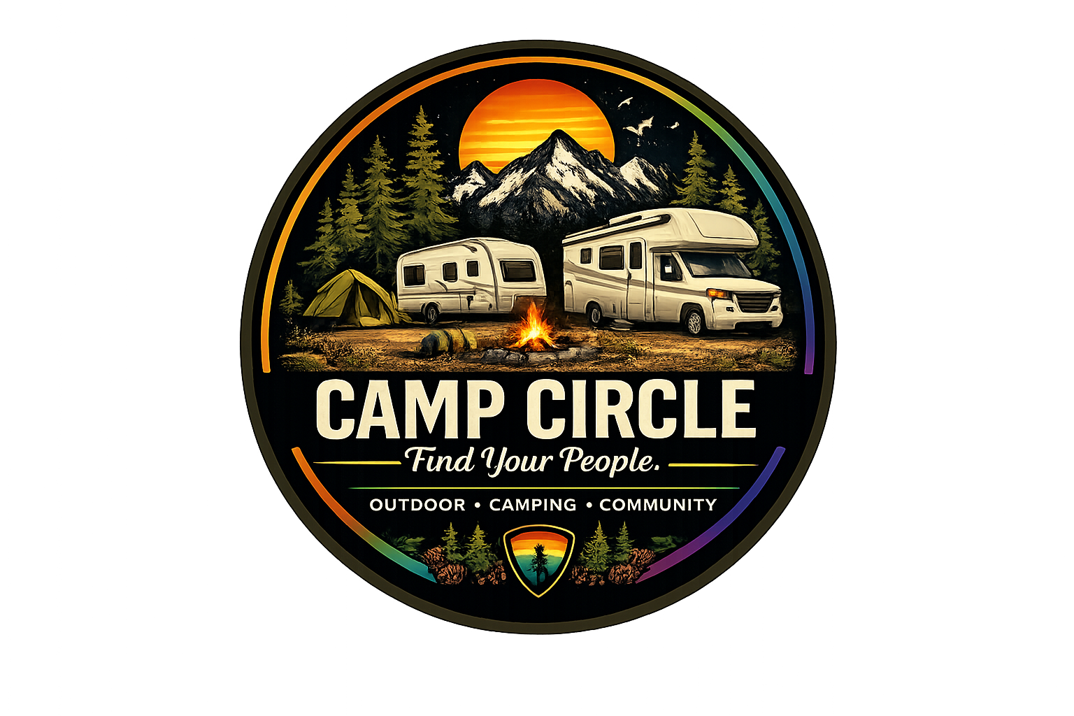 Camp Circle Aufkleber – Find your People